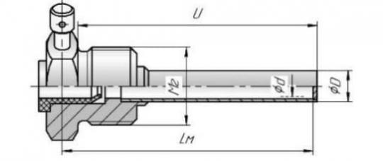 Гильза термометрическая ГЦР.105П-G1/2-8/6-50-2,5