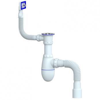 Сифон мойки бут г/пер 3 1/2х40 гофр 40х40/50 нерж/сетка Unicorn B426P
