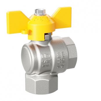 Кран шаровой латунный угловой ГАЗ LD Pride 47.15.В-В.У.Б Ду 15 Ру 40 бабочка