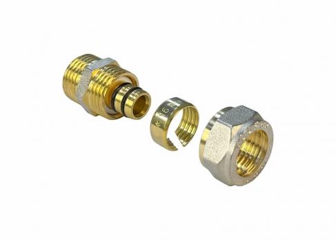 Соединитель обжимной с переходом на НР VALFEX 20 x 3/4