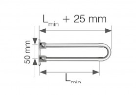 Отвод спаренный под НК 18х2,5 с трубкой Cu D15, с кронштейном L=200мм
